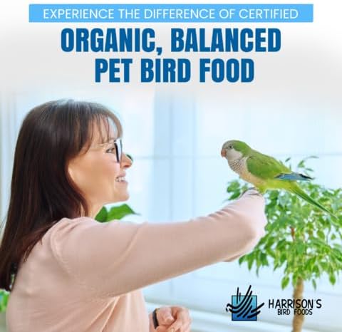 Harrison's Bird Foods HOPP Premium Pellets – Organic, Nutritionally Balanced Food for Small to Medium Pet Birds, Cold-Pressed, Low Fat, Vet-Developed, 25LB