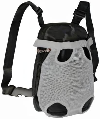 FEimaX Dog Carrier Backpack Pet Legs Out Front Cat Travel Bag, Adjustable Puppy Backpacks Carriers Hands-Free for Small Medium Dogs Cats Hiking Traveling Camping Daily Walking (Medium, Grey)