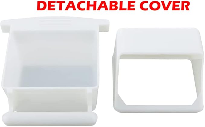 Lot of 4 Bird Cage White Plastic Seed Water Feeder Cups