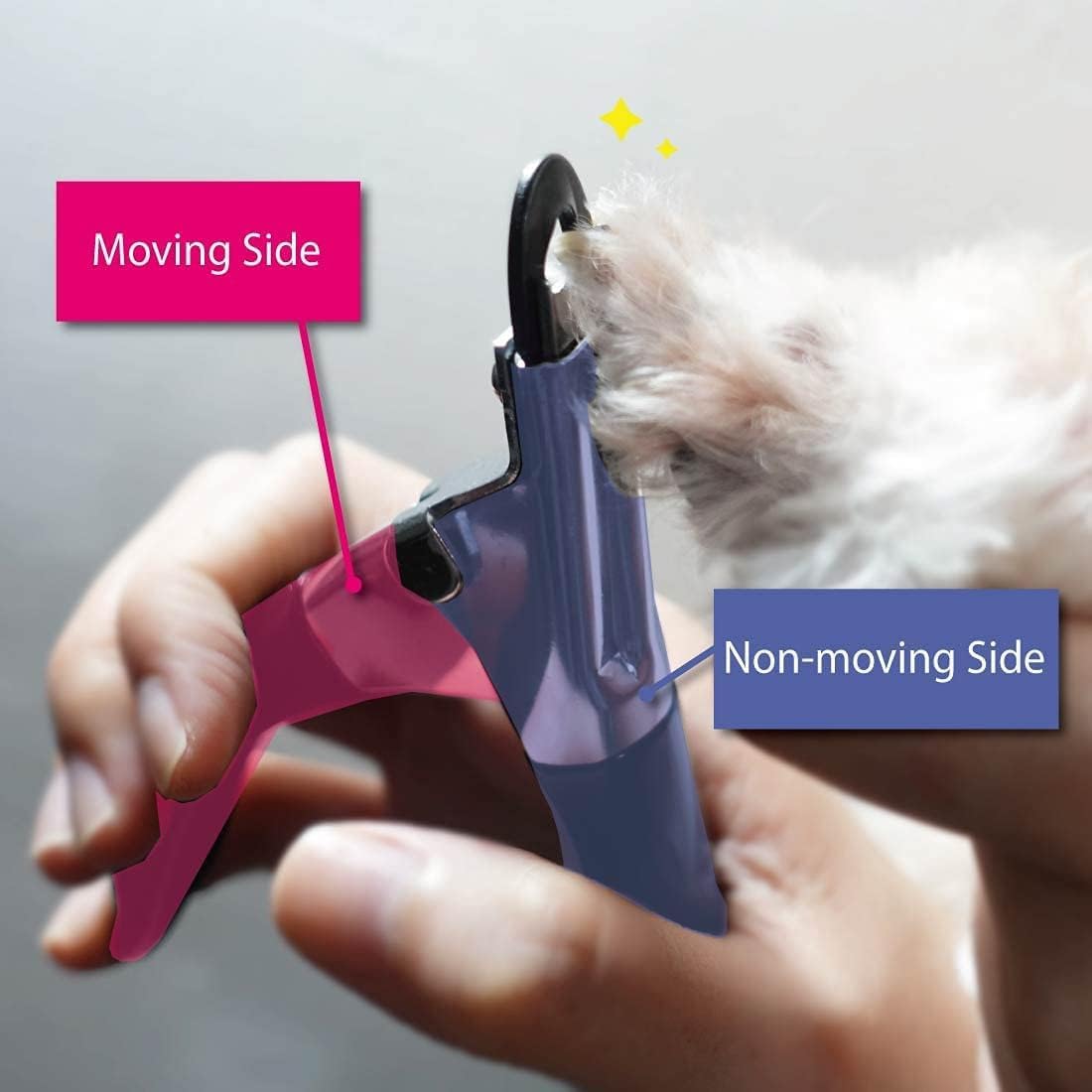 Guillotine Type Dog Nail Clippers for Small and Medium-Sized Dogs, Safety Guard to Avoid Over Cutting, Sharp Stainless Steel Blade (No Coated Handle)