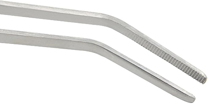 LILYS PET Straight and Bend Stainless Steel Super Thick Tweezers Set,Pliers Aquarium Tool Fish Tank Aquatic Plants Forceps Clip (10.5")