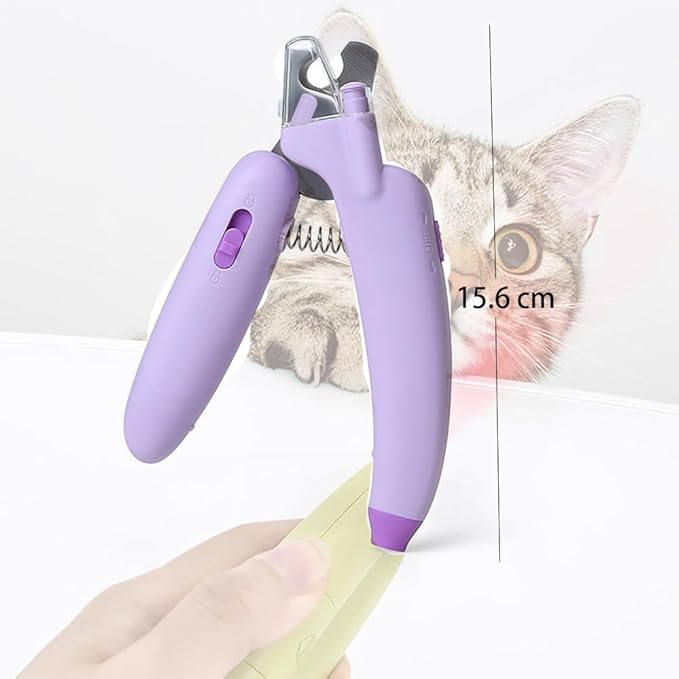 LED Pet Nail Clippers,Upgrade Cat Nail Clipper with Light,Cat Claw Trimmer Nail Clippers for Dogs,Trim Your Pets Nails Easy and Pain-Free Grooming Tool for Small Animals (Purple)