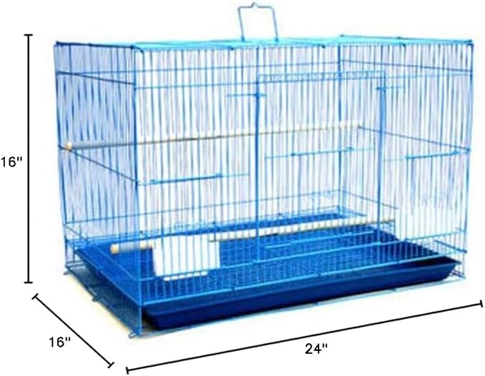 Lot of 6 Aviary Breeding Bird Finch Parakeet Aviary Canary Lovebird Budgie Flight Cage 24"x16"x16"H (Blue)