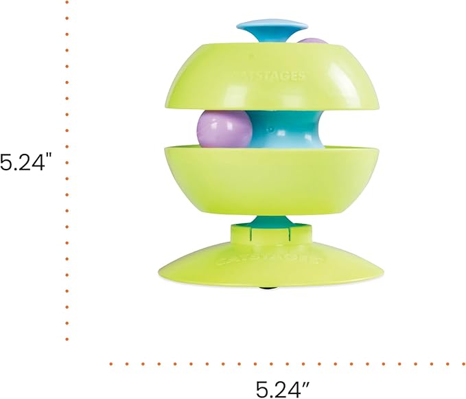 Catstages Twist-A-Ball 3-in-1 Convertible Cat Track Toy, Rolling Ball Toy for Indoor Cats, Green