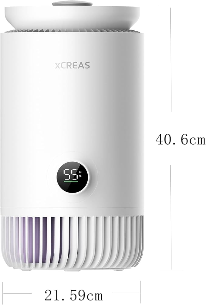 Enhanced Humidifier and Air Purifier in One, 0.8 Gal Top-Fill Tank, 23dB Ultra-Quiet Mist-Free Design (2-in-1 Air Purifier & Humidifier)