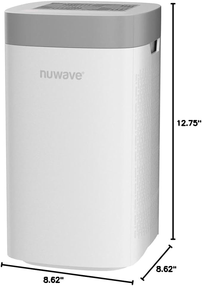 Nuwave Air Purifiers for Home Bedroom Up to 1361 Sq Ft, Portable Air Purifier with Air Quality Sensor, H13 True HEPA & Carbon Filter Captures Pet Hair Dust Smoke,18dB, Energy Star Certified