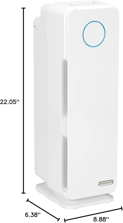 GermGuardian Air Purifier for Homes with Pets, H13 Pet HEPA Filter, Removes Pet Dander, Dust, Allergens, Smoke, Pollen, Odors, Mold, UV-C Light Helps Reduce Germs, 22 Inch, White, AC4300WPT