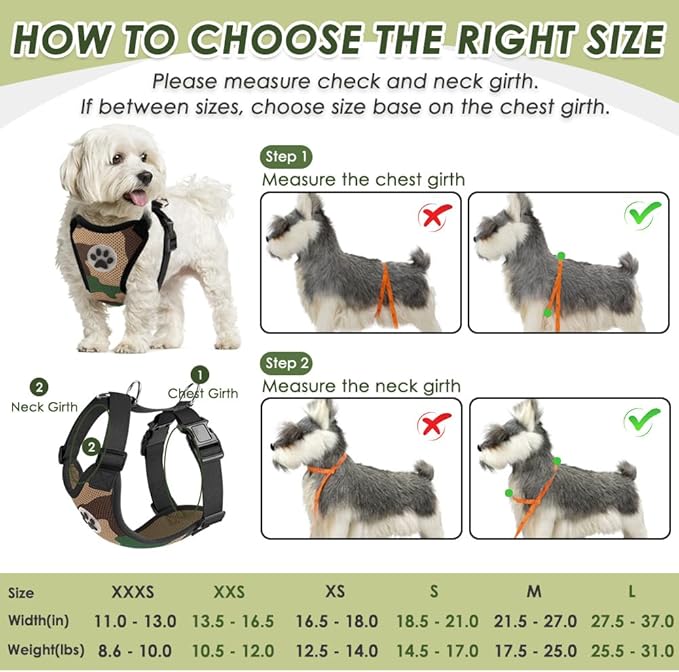 SlowTon Dog Seat Belt Harness for Car, Dog Car Harness Adjustable Mesh Breathable & Dog Seatbelt Safety Tether with Elastic Bungee for Small Medium Large Pets(Camouflage, Double Clip, M)