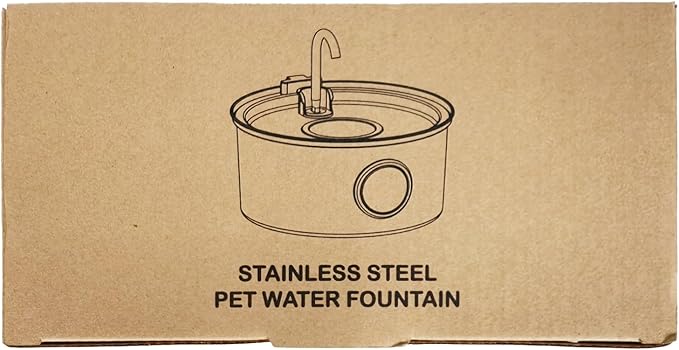 Cat Water Fountain Stainless Steel: Cat Fountain for Drinking - 108oz/3.2L Pet Water Fountain for Cats Indoor - Quiet Water Fountain for Cats - Faucet Pet Fountain - Contains 6 Filters + 3 Sponges