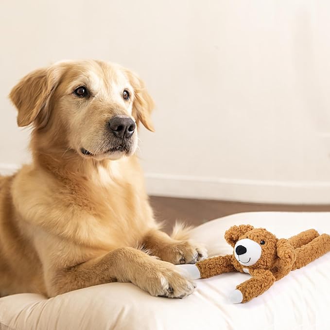 DODODOLA Dog Toys Plush Partial Stuffing Puppy Chew Toys for Teething Soft Squeaky Dog Toy to Keep Them Busy for Small Medium Big Large Dogs Pet