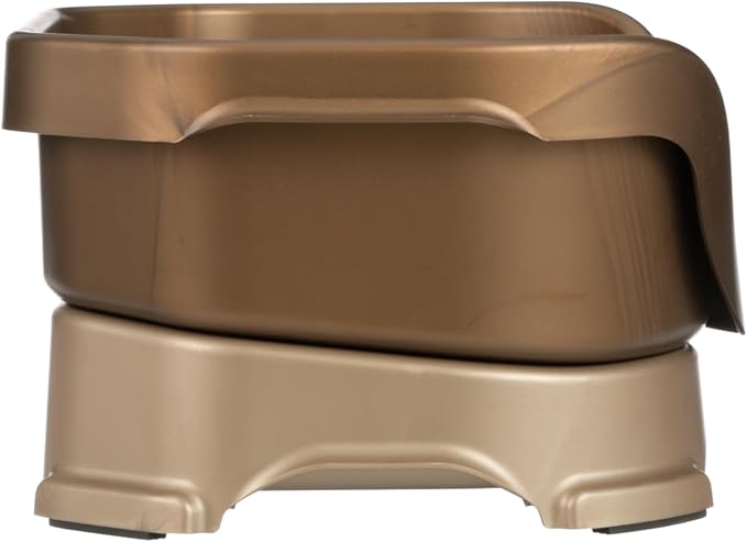 Neater Pet Brands Neater Feeder Deluxe Mess Proof Dog Bowls Elevated for Small Dogs Under 19 lbs, Made in USA, No Spill Raised Dog Food Bowl Stand Feeding Station, Food and Water Bowl Set, Bronze