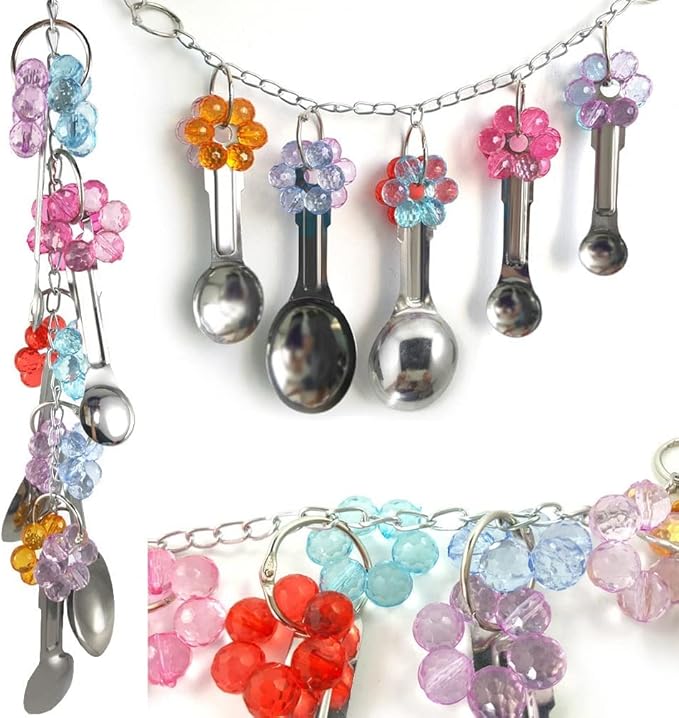 Litewoo Bird Stainless Steel Bell Toys, Safe and Stable Hanging Spoons Pipe Chew Bite Toy(E)