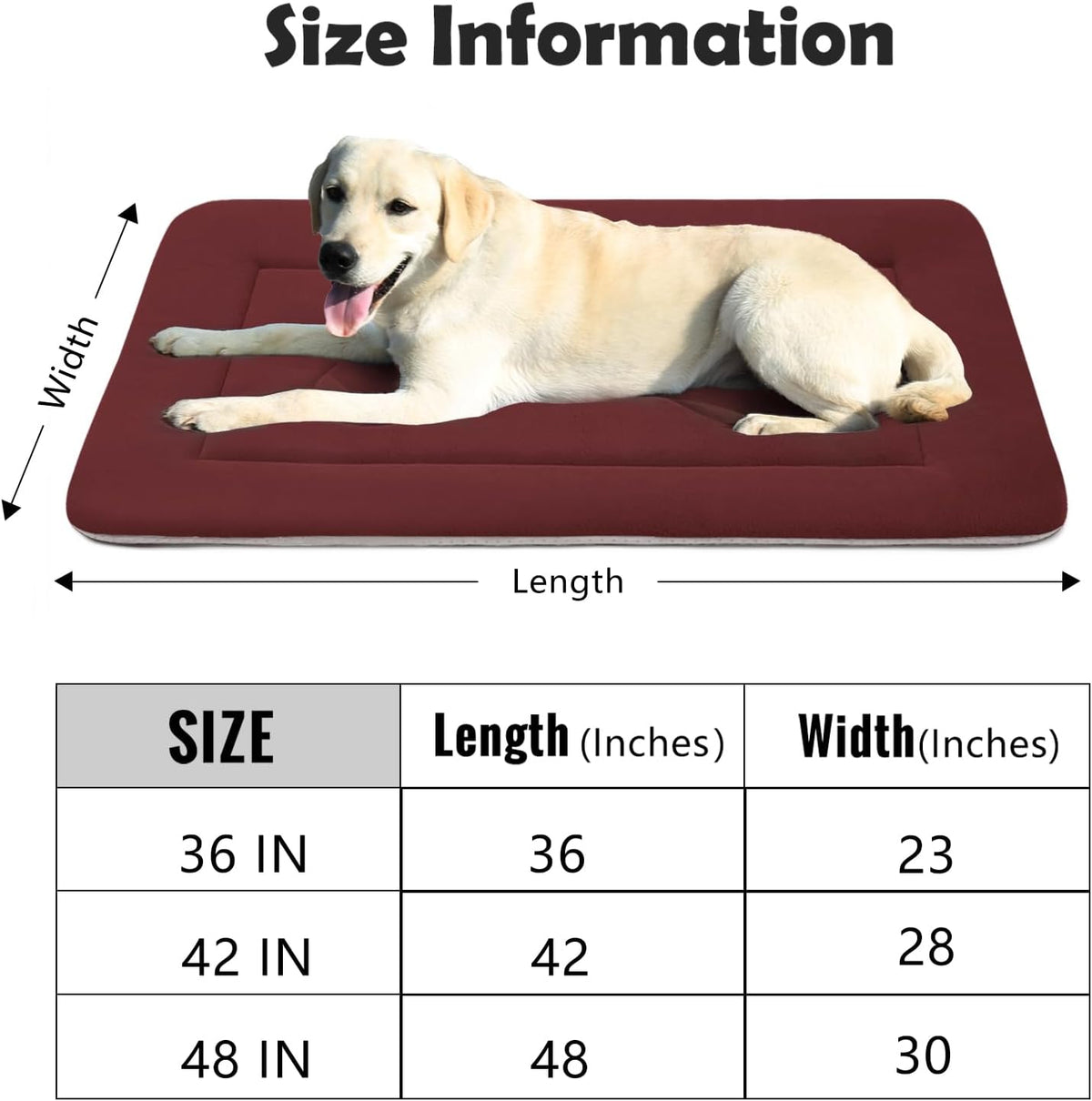 JoicyCo Extra Large Dog Bed Crate Mat 47 in Non-Slip Washable Soft Mattress Kennel Pads