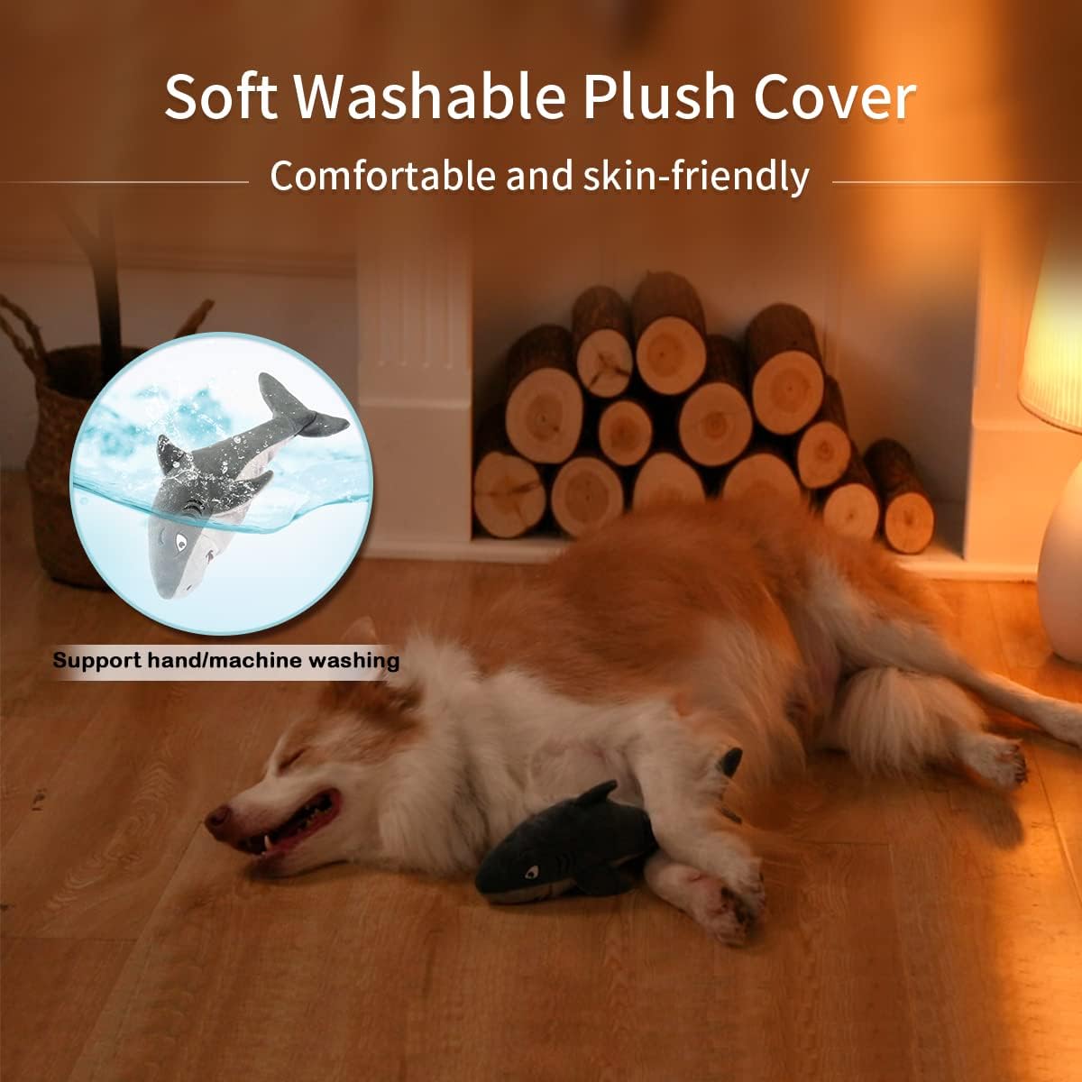 Interactive Dog Toys,Flopping Fish Dog Toys for Large/Medium/Small Dogs,Squeaky Plush Dog/Puppy Toys,Touch Activated