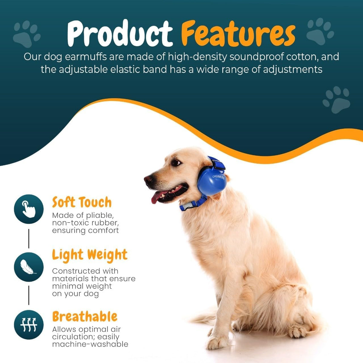 Dog Ear Muffs for Noise Protection, 29dB NRR Dog Earmuffs, Noise Cancelling Headphones for Dogs