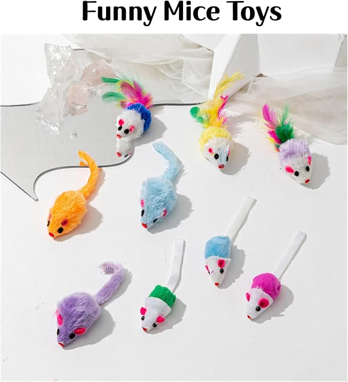 25 PCS Assortment of Cat Toys - Hanging Door Cat Toy,Catnip Toys,Feather Teaser,Mice,Colorful Balls & Bells.Perfect for Kittens,Cats,and Puppies