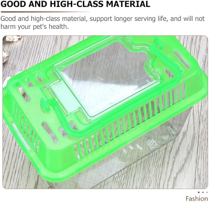 5pcs Small Fish Carrier with Breathable Lids, Portable Betta Fish Tank, Clear Breeding Boxes for Lizard, Turtle, Tarantula(Assorted Color)