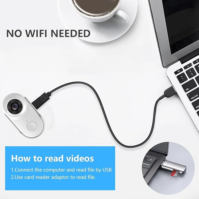 1080P Pet Camera Collar, HD Wearable Action Cam for Cats & Small Dogs - Wireless Mini Body Camera with Wide Angle, Adjustable Mount for Collar, Helmet, Bike (No WiFi Needed)