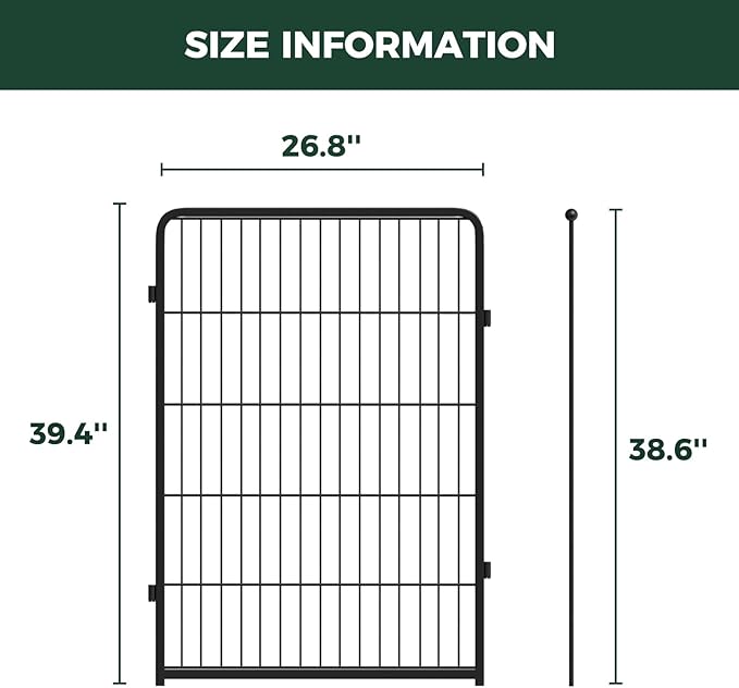 FXW Homeplus Unleashed Indoor Dog Playpen - Stress-Free and Safe Play, Heavy Duty 40 Inch 4 Panels Dog Pen for Medium and Large Dogs, Black│Patented