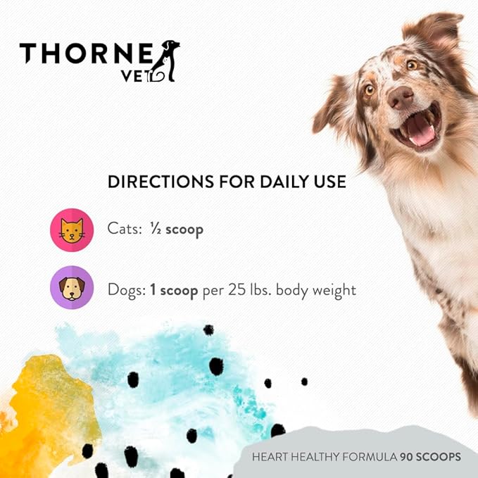 ThorneVET Heart Health Formula – Cardiovascular Support for Dogs & Cats, 90 Scoops