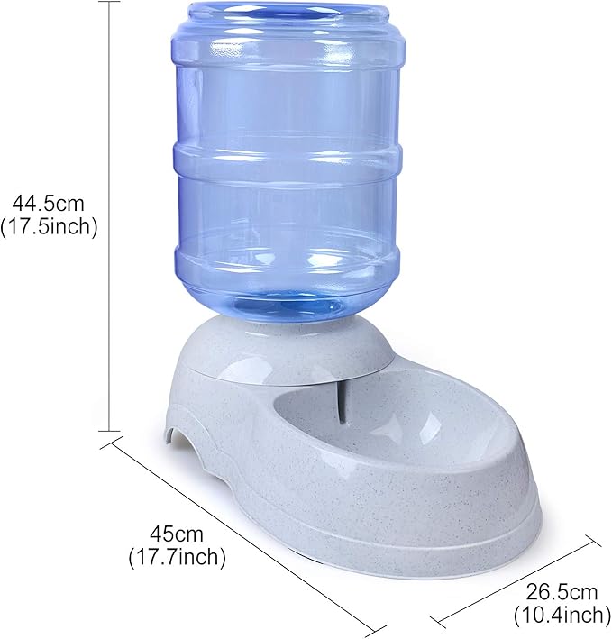 Automatic Pet Feeder and Water Dispenser Gravity Feeder and Waterer Set, 3 Gallon/11L Water Large Capacity,12 Pound Food Capacity