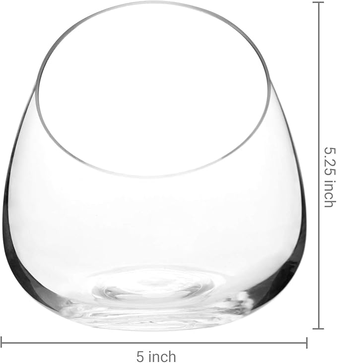 MyGift 5 Inch Premium Clear Glass Air Plant Terrarium, Mini Candy Bowl Jar, Tealight Candle Holder, Succulent Cactus Plant Vase, Set of 2