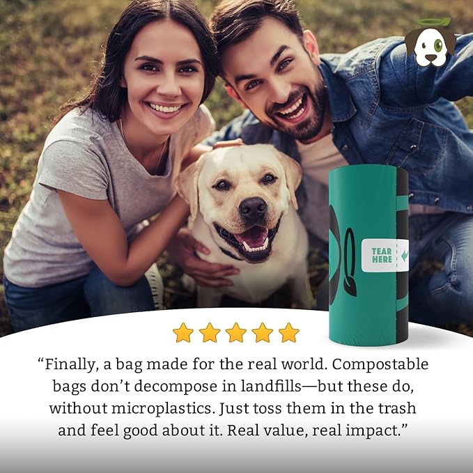 Doggy Do Good Next Pet Waste Bags, Landfill Friendly Recycled Plastic Unscented Dog Poop Bags for Dogs, Thick & Leakproof, Strong, Earth Friendly Poop Bags, 300 Count