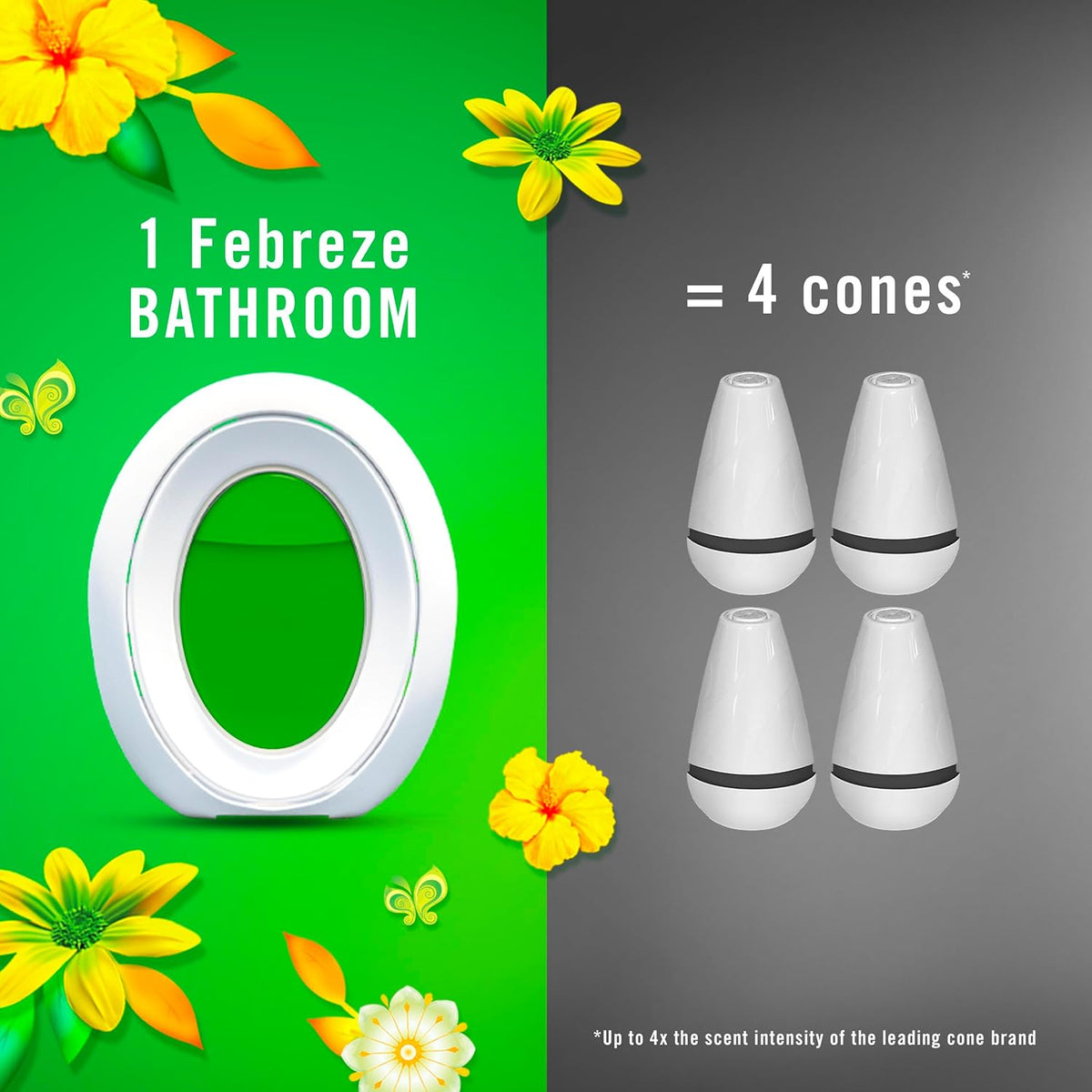 Febreze Bathroom Air Freshener, Odor-Fighting, Plug In Alternative, Air Fresheners for Home and Bathroom and Kitchen, Closet Air Fresheners, Gain Original Scent, 4 Count