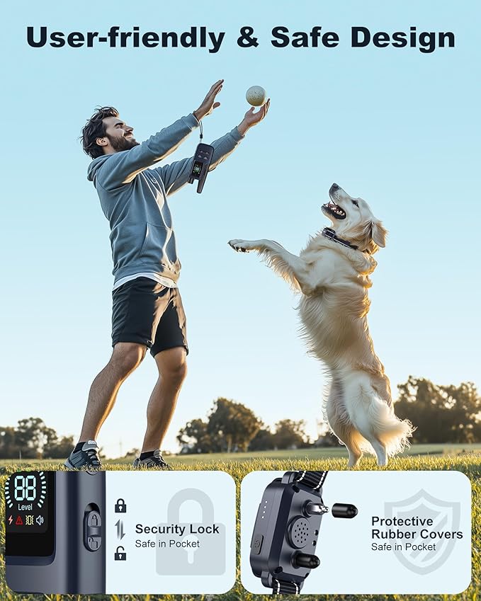Jugbow Dog Shock Collar - 4200FT Dog Training Collar with Remote for 5-120lbs Small Medium Large Dogs, IPX8 Waterproof E Collar with 4 Training Modes, Security Lock, Rechargeable Shock Collar