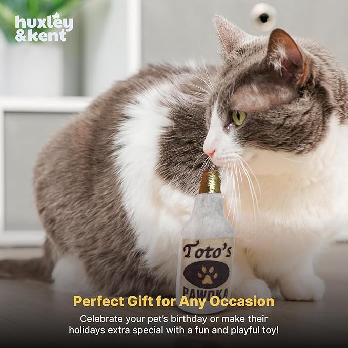 Huxley & Kent Plush Cat Toy - Interactive Catnip Toy for Cats & Kittens - Soft Kitty Toy with Crinkle & Catnip - Fun Indoor Play Toy - Toto's Pawdka