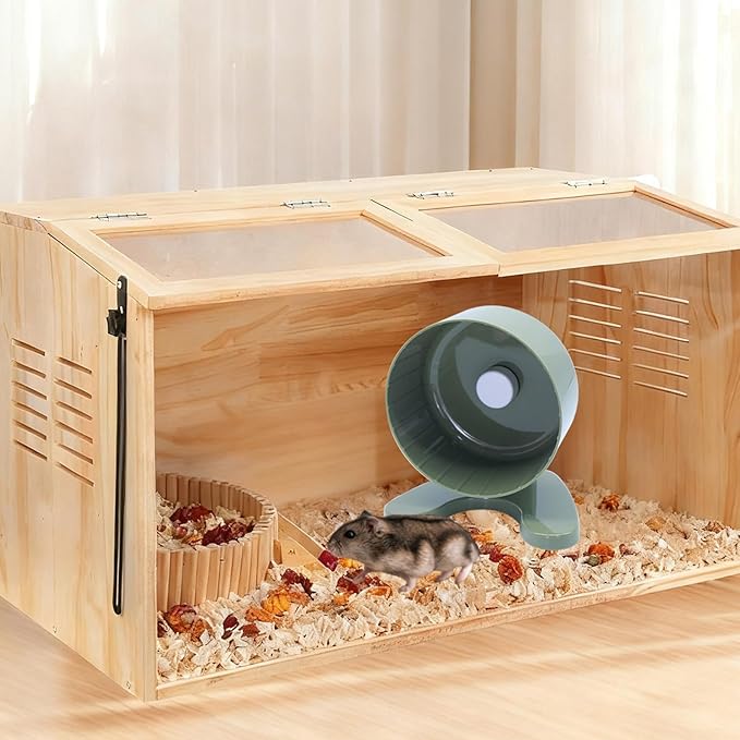 Hamster Wheel, 6.5" Super-Silent Exercise Wheels, Dual-Bearings Quiet Spinner Running Wheels, 3 Installation Methods, Fits Any Hamster Cage, Hamsters Toy for Dwarf Hamsters, Gerbils, and Small Pets.