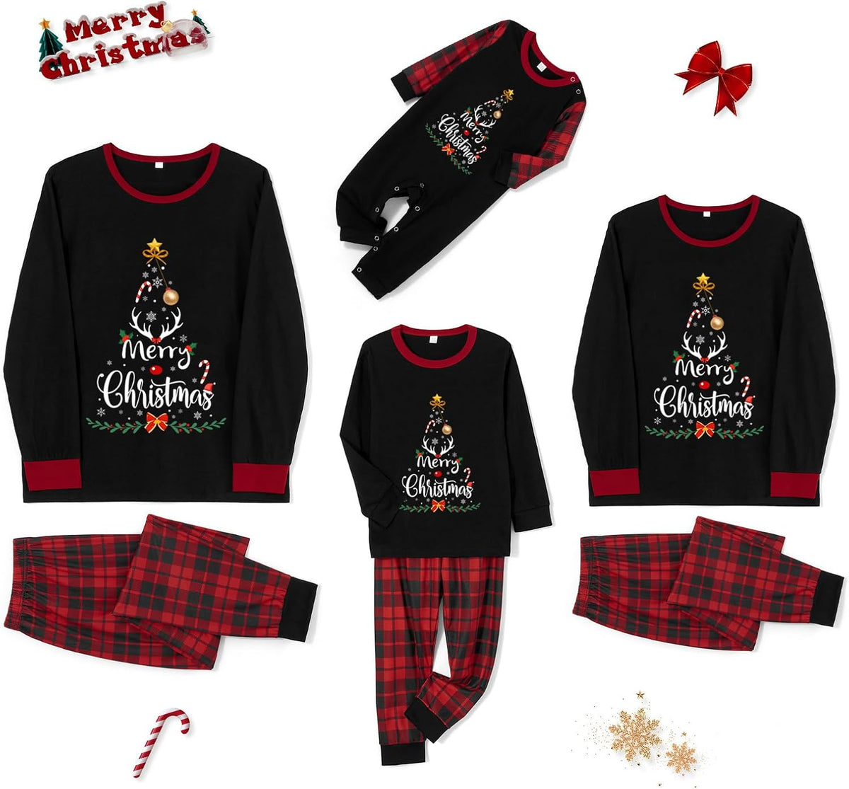 Matching Family Christmas Pajamas Set - Xmas Sleepwear PJs