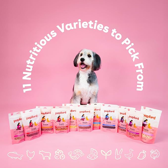 Pupford Freeze Dried Training Treats for Dogs & Puppies, 225+ Two Ingredient Bites (Chicken, 2 oz)