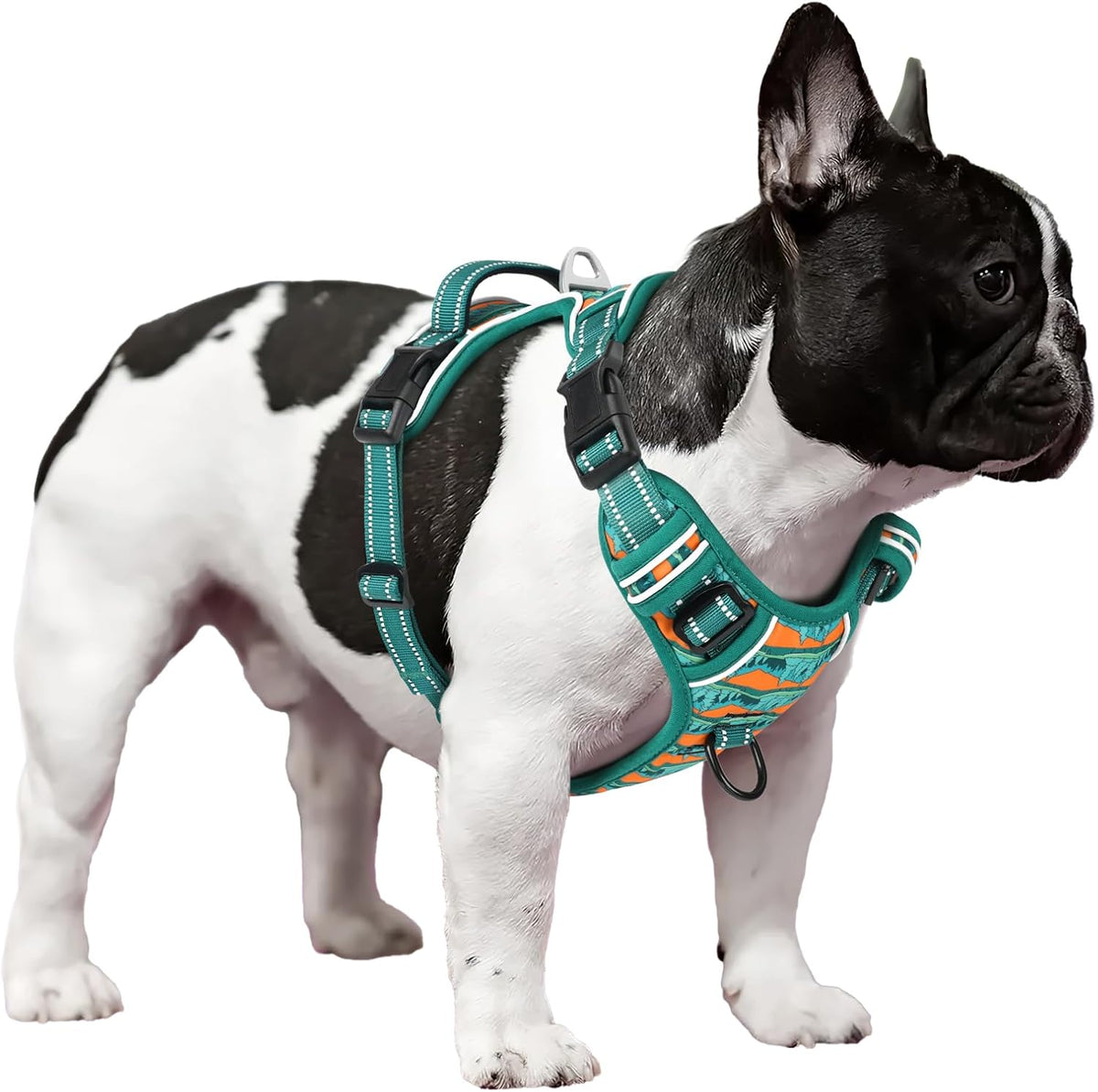 Timos No Pull Dog Harness,No Choke Front Clip Dog Reflective Harness,Adjustable Soft Padded Pet Vest with Easy Control Handle for Small Dogs,Wilderness,S