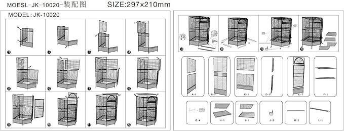 Seny Parrot Escape Jumbo Corner Bird Cage Aviary (X-Large)