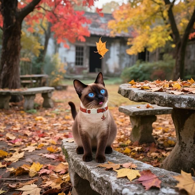 Unique style paws 2 Pack Autumn Halloween Kitten Collar Breakaway with Bell&Pendant, Adjustable Safety Coloeful Orange Brown Grid Cat Cotton Collar for Girl Boy Cat and Small Pet