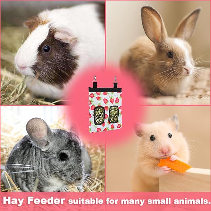 DZWLKJ Guinea Pig Hay Feeder, 600D Polyester, Rabbit Hay Feeder Bag, S -10"x 8"x 0.4", Guinea Pig, Chinchilla, Hamsters, Small Pets, 1 Pack, Lightweight