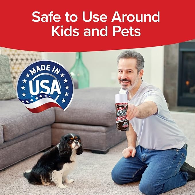 Bull Shot MAX Strength Carpet Spot & Stain Remover by Horsepower, AS-SEEN-ON-TV, Made In US, Just Point & Spray, Stain-Lifting Foam Action, Pet Stains & Odors, Coffee, Wine, New & Old Stains & More