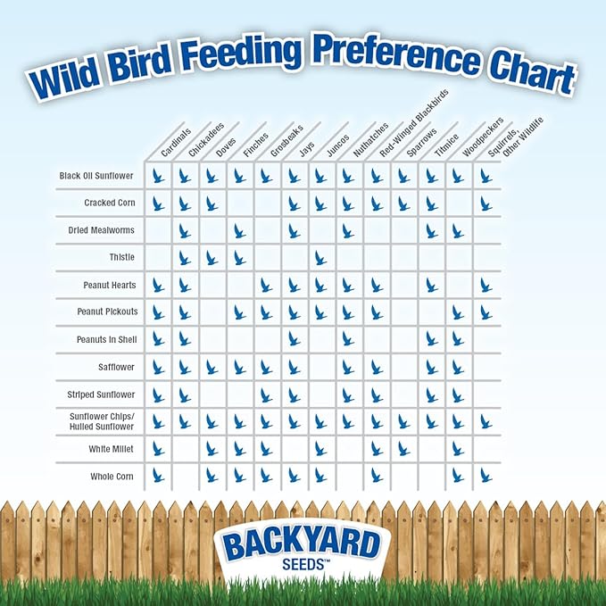 CountryMax Backyard Seeds Songbird Blend Wild Bird Seed – 50 lb Bag – Premium Mix with Sunflower Seeds, Safflower, Peanuts, Millet – Attracts Cardinals, Finches, Chickadees, and More