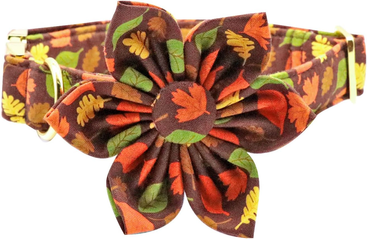 Unique style paws Fall Dog Collar with Bow, Puppy Collar Pet Gift Adjustable Dog Collar Soft and Comfy Bowtie Collars for Large Girl or Boy Dogs