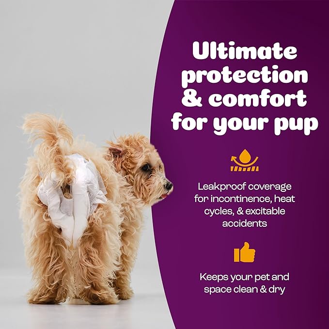 Inspire Pet Care Dog Diapers Female Dogs | Bulk Value Doggie Incontinence, Accidents, for Heat, Pee or Period and Housebreaking (Small (100 Count))