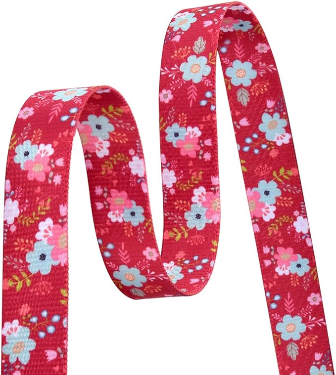 Dog Collar with Bohemia Floral Tribal Geometric Patterns - Soft Ethnic Style Collar Adjustable for Small Medium Large Dogs(Red Flower,L)