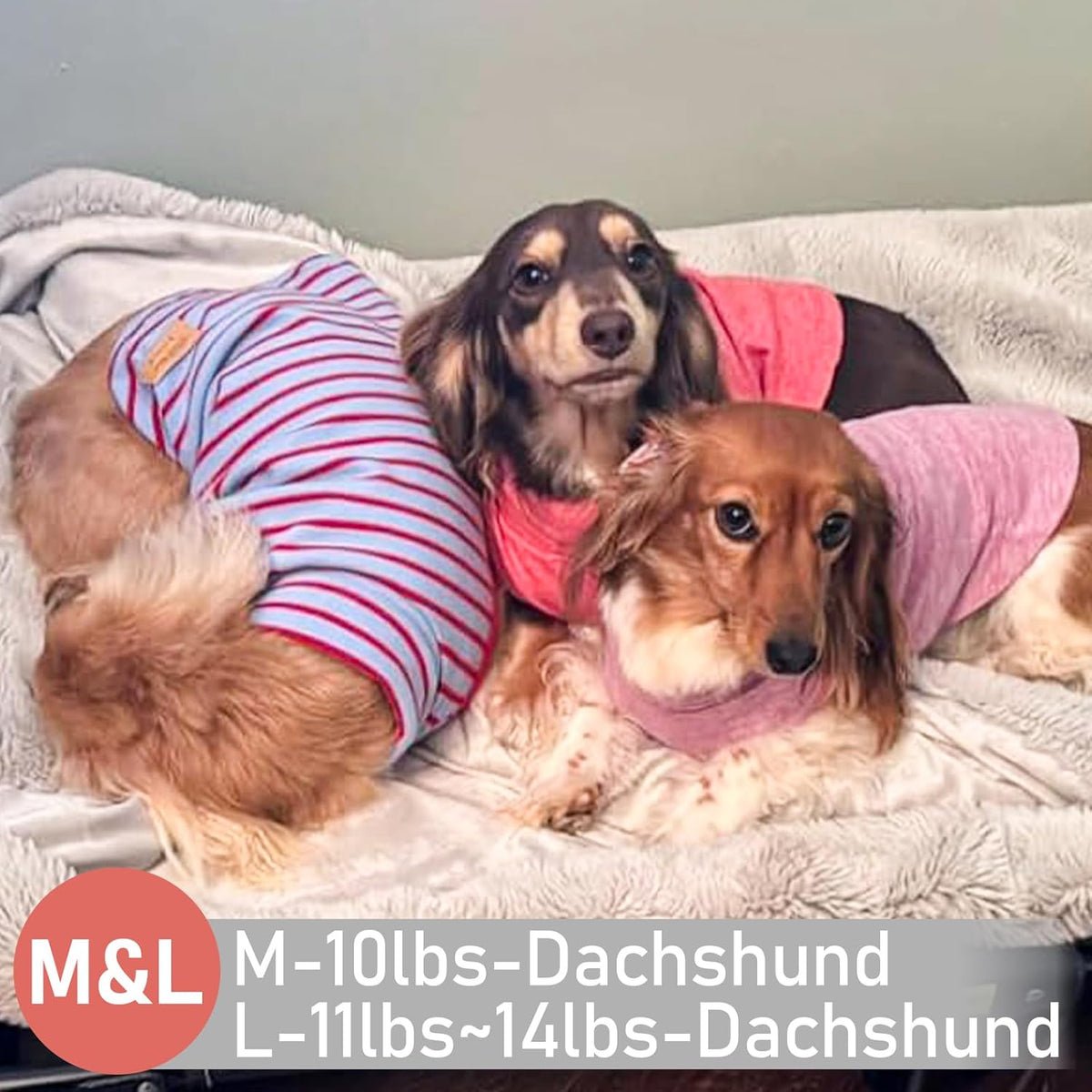 KYEESE 2Pack Dog Sweater Soft Dogs Clothes Warm Dachshund Clothes Stretchy Pet Sweatshirt Dog Sweaters for Small Dogs Girl Turtleneck Pet Coats Pullover Small Pets Sweaters