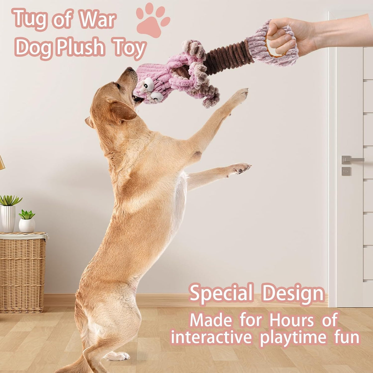 Squeaky Dog Toys, Octopus Dog Toy Interactive Tug of War Puppy Toy to Keep Them Busy(Purple)