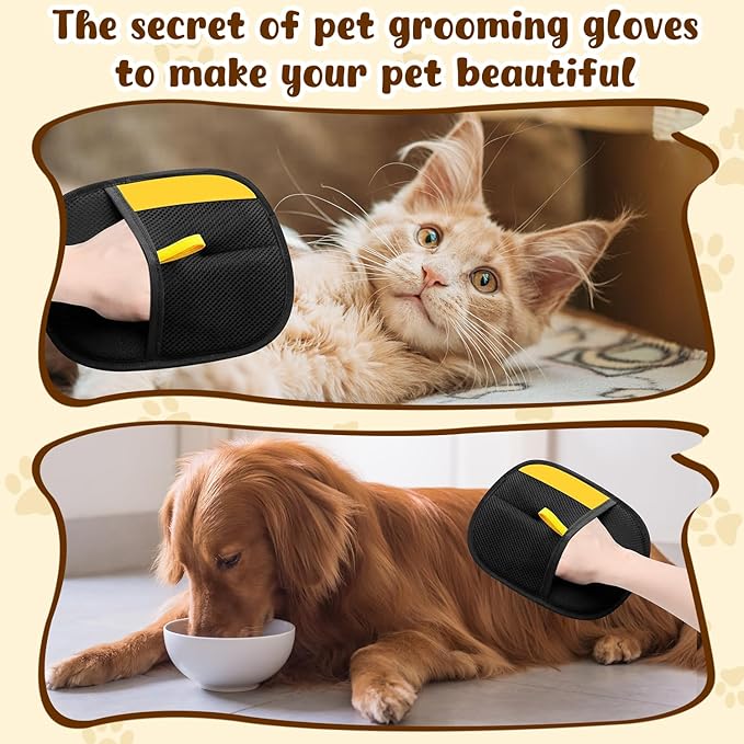 Atsy Pet Hair Removal Glove for Cats & Dogs,Electrostatic Pet Hair Removal Gloves,Reusable Pet Hair Removal Tool,Cat Grooming Gloves for Hair Removal for Couch, Furniture, Carpet, Curtain(2PCS)