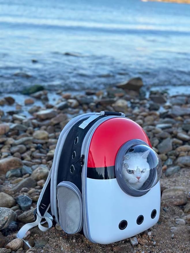 Front Expandable Cat Backpack Carrier, Fit up to 20 lbs, Space Capsule Astronaut Cat Bubble Backpack to Carry and Transport Large Fat Cat