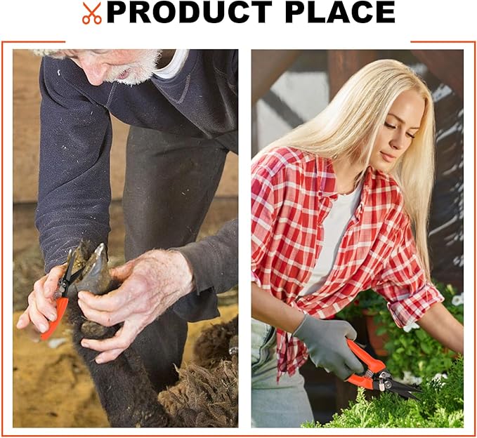 Professional Sheep Hoof Trimmer Scissors, Versatile Sheep Hoof Trimmer for Sheep, Goats and Alpacas with Non-Slip Handles for Safe and Precise Hoof Trimming (8 Inch)