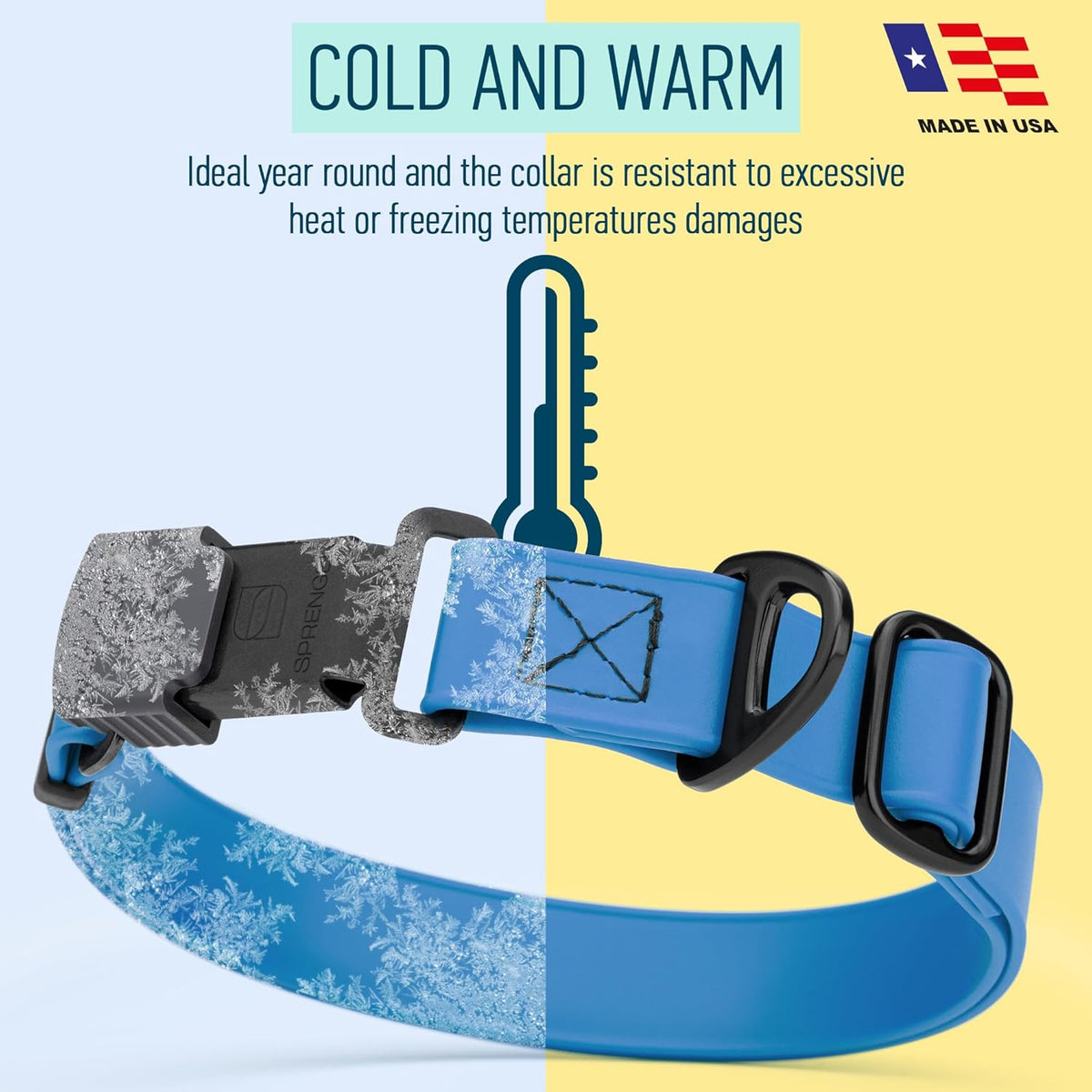 Dogline Biothane Waterproof Dog Collar with Herm Sprenger Black Stainless Steel Quick Release Buckle – Heavy Duty Tactical Durable Collar for Dogs – Comfortable and Safe Pet Collar W 1" L 15-25" Blue