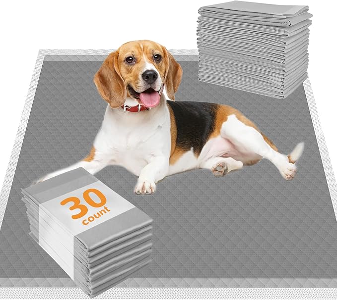 Charcoal Puppy Pads Extra Large 28"x34", 30 Count Activated Carbon Dog Pee Pads XL, Disposable Incontinence Pads for Dogs, Pet Training Pads for Doggies, Piddle Pads for Indoor & Outdoor Use