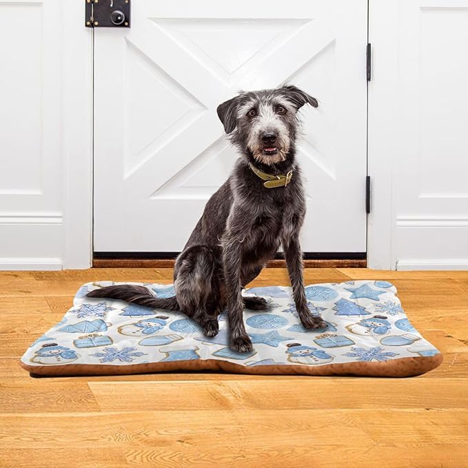 Christmas Gingerbread Cookies Pet Bed Cute Dog Bed Mat Absorbing Non Slip Pad Pet Sleeping Mat for Small, Medium, and Large Dogs Puppy Cat 24 in x 18 in